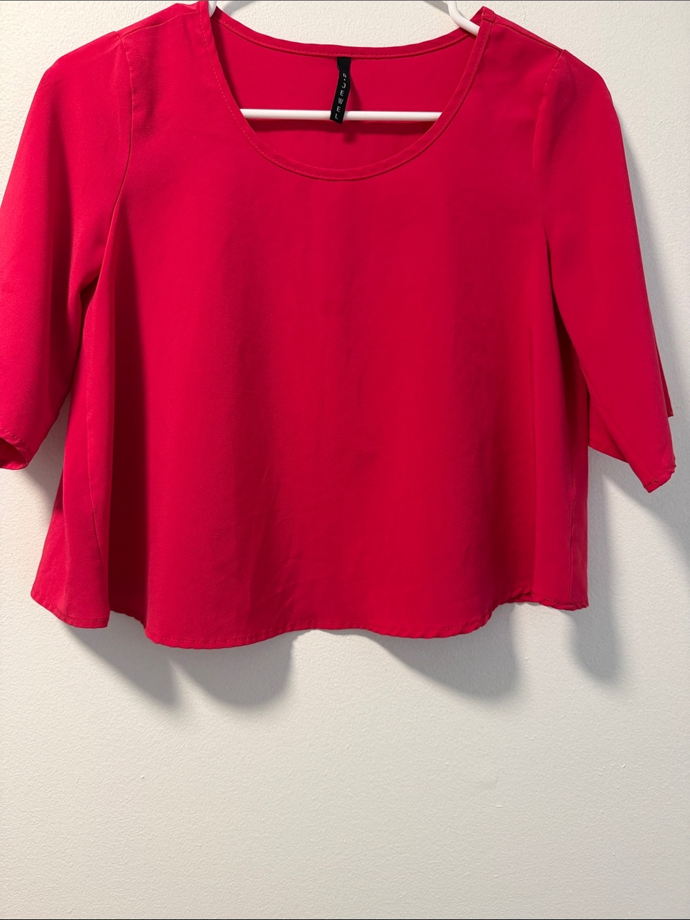 B Jewel Red Scoop Neck Short Sleeve Blouse Size S